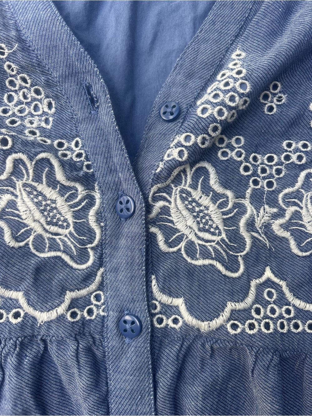 Anthropologie Moulinette Soeurs Lavender-Blue Embroidered Maxi Dress - Picture 3 of 13